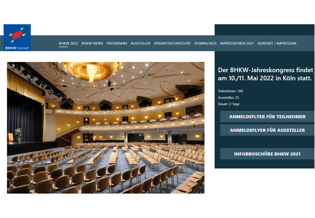 PB: Internetseite zur BHKW-Jahreskonferenz 2022