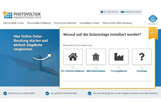 PB: Über das Portal Photovoltaik-Angebotsvergleich.de findet man Handwerker zu fairen Preisen.