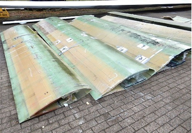 PB: Die Konzipierung einer geschlossenen, wirtschaftlich umsetzbaren Entsorgungsstrategie ist wichtig, um in Zukunft wissenschaftlich ausgereifte Verfahren für das Recycling von Rotorblättern zu etablieren. / © Fraunhofer IWES_Fraunhofer WKI