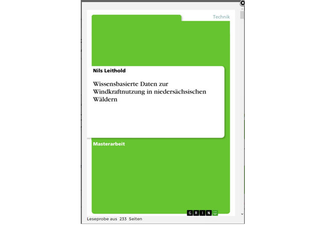 PB: Masterarbeit: Wissenschaftliche Ausarbeitung zeigt Potenziale der Windenergienutzung in niedersächsischen Wäldern