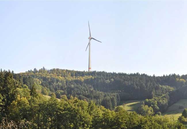 PB: Fotosimulation der WEA Kallenwald vom Blickpunkt „Harmersbächle“, © Simonsen Lill Consult