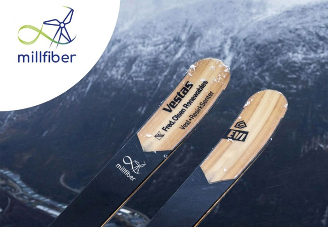 PB: Skier aus recycelten Rotorblättern von Windkraftanlagen. / Foto: Gjenkraft