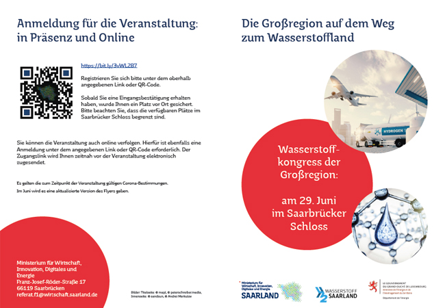 Flyer: Wasserstoffkongress der Großregion