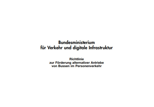 PB: Bekanntmachung, Richtlinie zur Förderung alternativer Antriebe von Bussen im Personenverkehr