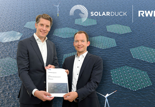 PB: RWE und SolarDuck wollen weltweit gemeinsam schwimmende Offshore-Solarparks entwickeln / Bildnachweis: SolarDuck
