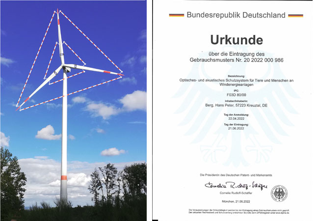 PB: Optisches und akustisches Schutzsystem für Tiere und Menschen an Windkraftanlagen