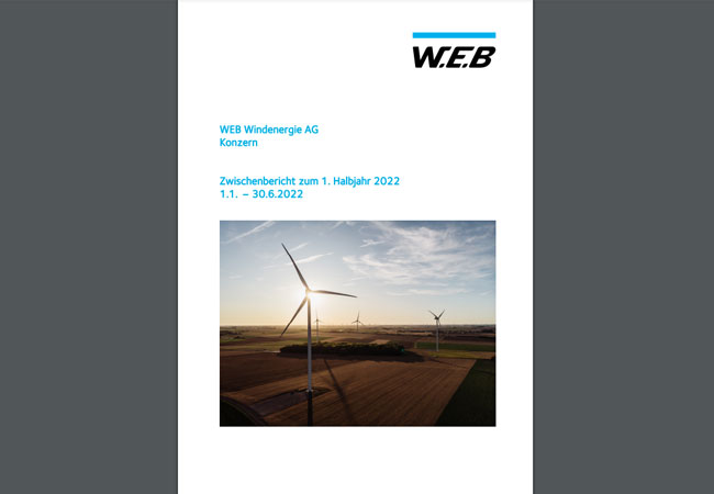 PB: W.E.B. Windenergie veröffentlicht Zwischenbericht zum 1. Halbjahr 2022