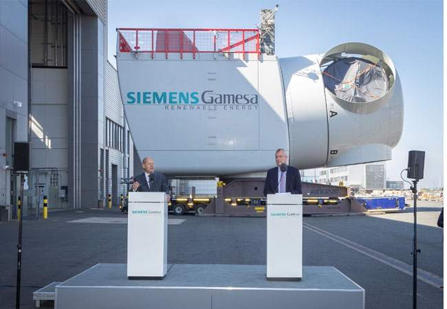 PB: Bundeskanzler*in Scholz besucht die Offshore-Maschinenhausfertigung von Siemens Gamesa in Cuxhaven / ©: Siemens Gamesa Renewable Energy