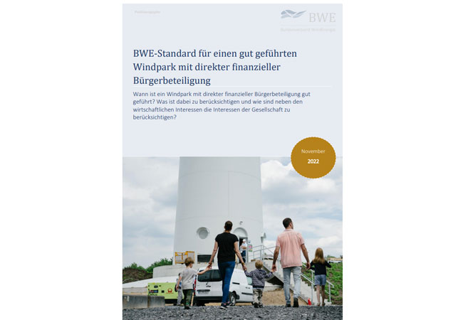 PB: BWE legt Leitfaden für gut geführten Windpark mit Bürgerbeteiligung vor