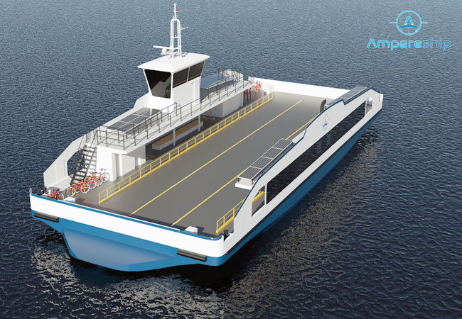 PB: Priwall-Fähre - Stralsunder Spezialunternehmen Ostseestaal legt neue Elektro-Autofaehre fuer Hansestadt Luebeck auf Kiel