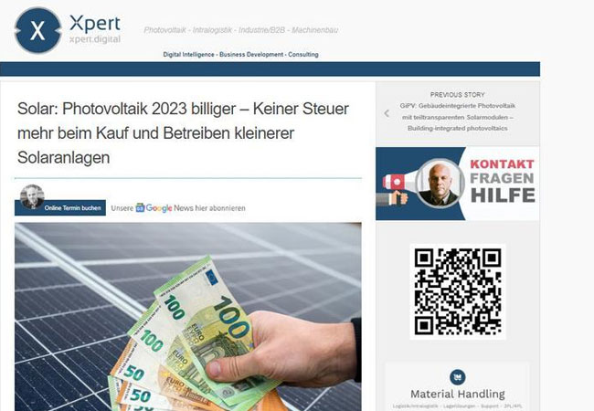 PB: Keiner Steuer mehr beim Kauf und Betreiben kleinerer Solaranlagen