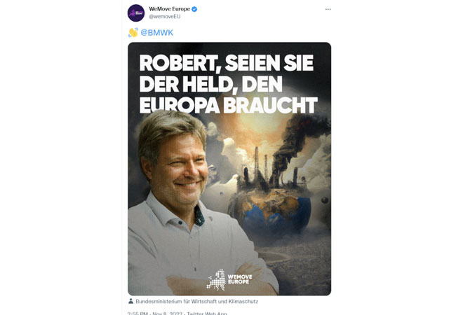 PB: Bundesministerium für Wirtschaft und Klimaschutz 12:55 nachm. · 8. Nov. 2022 ·Twitter Web App