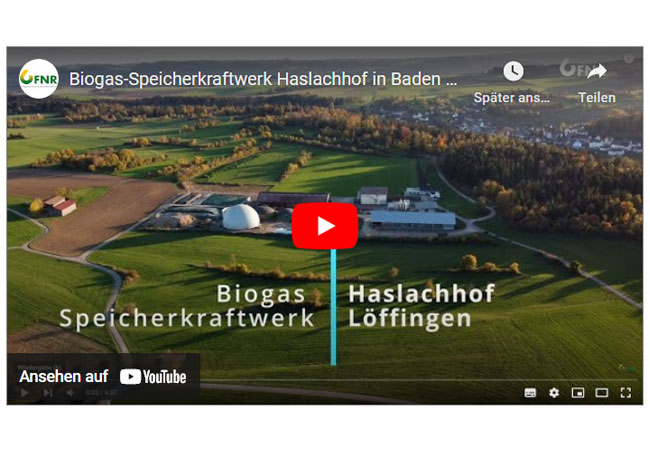 Videobild: Biogas-Speicherkraftwerk Haslachhof in Baden Württemberg