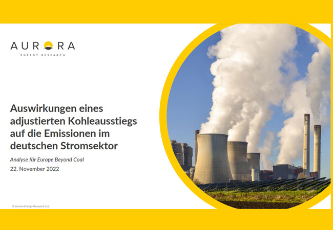 Studie: Auswirkungen eines adjustierten Kohleausstiegs auf die Emissionen im deutschen Stromsektor