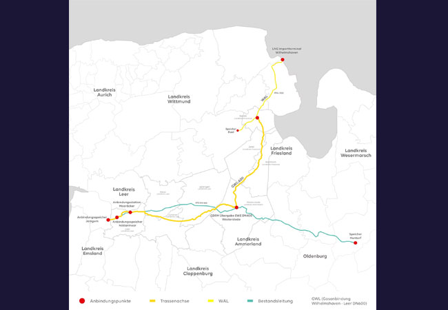PB: EWE schafft mit zusätzlicher Pipeline kurzfristig weitere Transportkapazitäten für LNG aus Wilhelmshaven