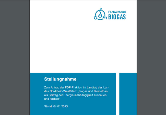 PB: Biogasbranche begrüßt FDP-Antrag