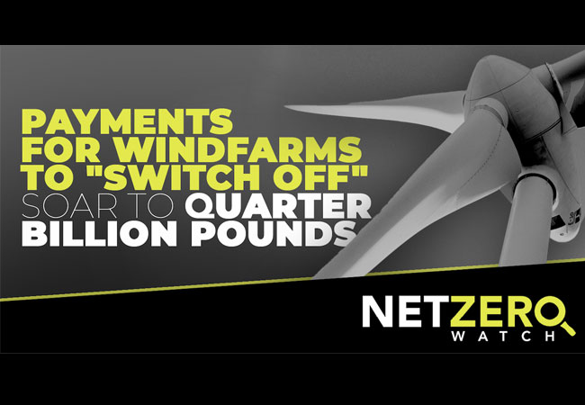 PB: Payments for windfarms to "switch off" soar to quarter billion pounds