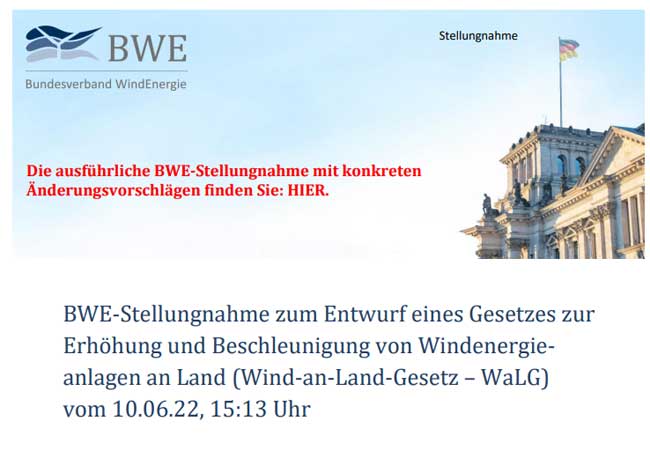 PB: WaLG-Stellungnahme