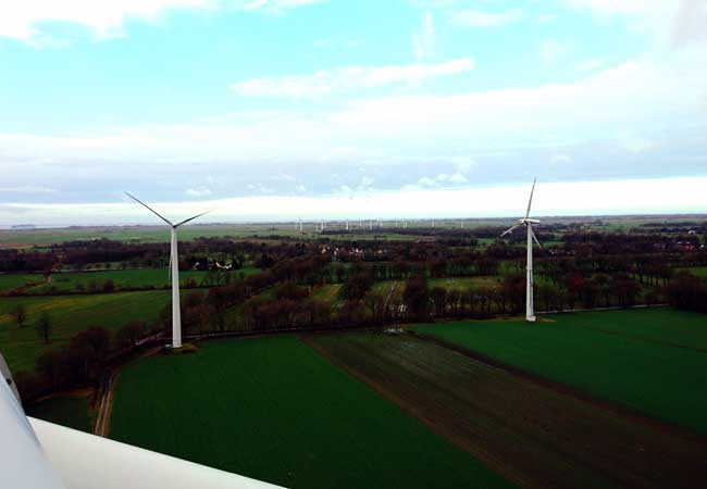 PB: Windpark Sievern - Blick über den westlichen Teil des Windparks (Quelle: BayWa r.e. AG)