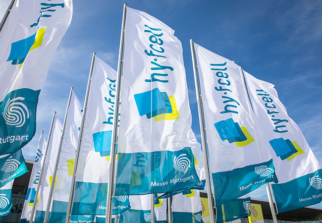 PB: hy-fcell-messeimpressionen: Vom 13. bis 14. September begrüßt die hy-fcell 2023 in Stuttgart die Wasserstoff- und Brennstoffzellen-Community. | Bildnachweis: Landesmesse Stuttgart GmbH