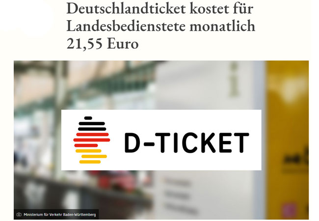 PB: Menschen erster Klasse: Deutschlandticket kostet für Landesbedienstete monatlich 21,55 Euro