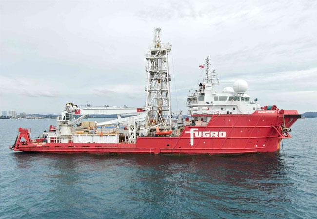 PB: Fugro mariner vessel which will be used for the investigation.
