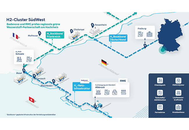 PB: Hydrogen RWE Generation und badenova planen 50-MW-Elektrolysewerk am RADAG Laufwasserkraftwerk