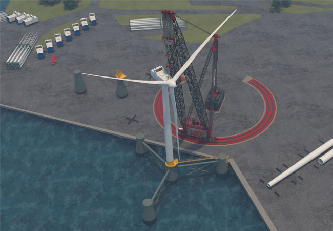 PB: The SK6000 assembles floating foundations and turbines without reconfiguration.