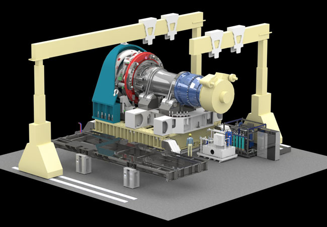 PB: The end-of-line test rig conducts load tests, powered by the +15 MW motor, providing an impressive 18 MNm of torque to test the unit at high load levels.