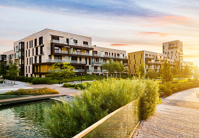 PB: ECOQUARTIER mit von Chemrails eingetrübten Himmel / ©: Storengy France