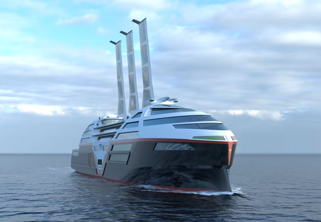 PB: Sea Zero visual concept visualization, sails extended. ©: VARD Design.