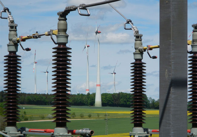 PB: Windpark Kümbdchen mit Umspannwerk. / ©: Holger Becker | Fraunhofer IEE