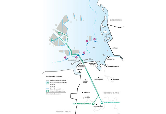 PB: Raum­ordnungs­verfahren zum geplanten Offshore-Netz­anbin­dungs­system „BalWin2“ startet