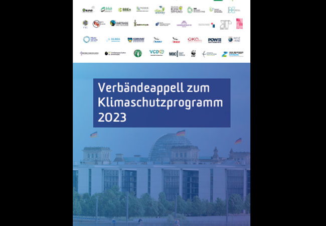 PB: Verbändeappell zum Klimaschutzprogramm 2023