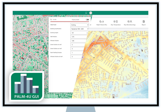 PB: Die anwenderfreundliche Nutzeroberfläche PALM-4U GUI erlaubt es Mitarbeitenden aus Kommunen und Planungsbüros, das Computer-Simulationsmodell in der praktischen Arbeit einzusetzen. / ©: Fraunhofer IBP