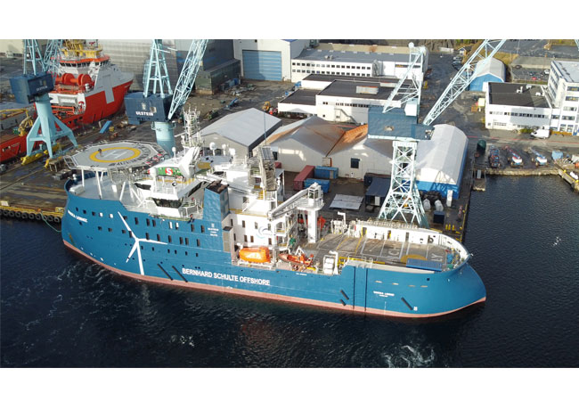 PB: „WINDEA Leibniz“ SOV (Service Operation Vessel) in der Ulstein Werft in Norwegen / ©: BSM/Matthias Giebichenstein