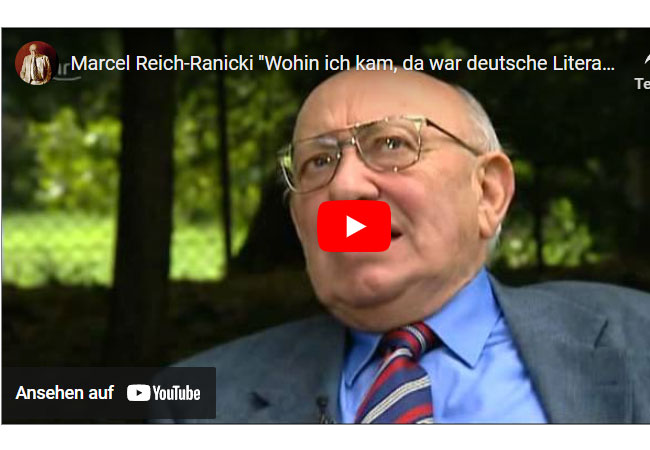 Videobild. Ein Artikel über den Papst der Deutschen Literatur, der die Götter der Sprache beschreibt, Marcel Reich-Ranicki