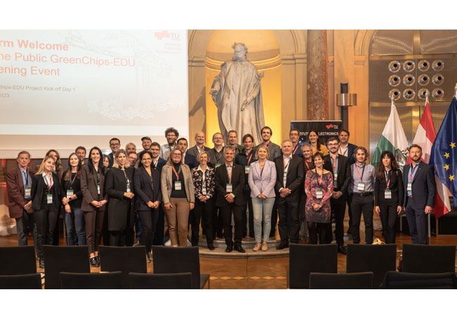 PB: Greenchips-EDU/ Start des Projekts GreenChips-EDU in der Aula der TU Graz. / ©: Schachl - TU Graz