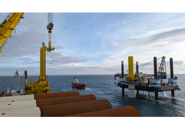 PB: Das erste Fundament für Borkum Riffgrund 3 ist installiert / ©: Ørsted 