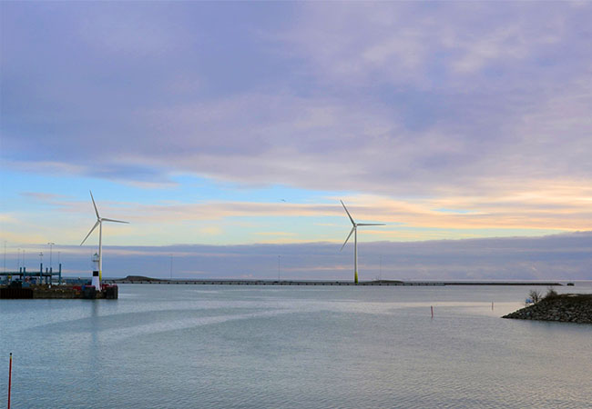 PB: ENERCON Windturbinen erzeugen grünen Landstrom für Ostseehafen Trelleborg / ©: Port of Trelleborg