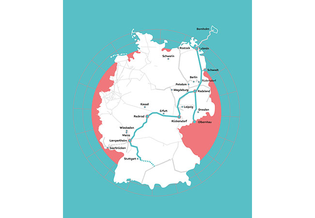 PB: Mit dem Projekt „Flow – making hydrogen happen“ entsteht ein leistungsstarkes Pipeline-System für CO2-neutralen Wasserstoff, das von der Ostsee bis in den Südwesten Deutschlands verläuft.