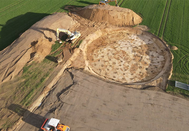Im April haben die Fundament-Arbeiten für den Prokon-Windpark Friedersdorf begonnen.