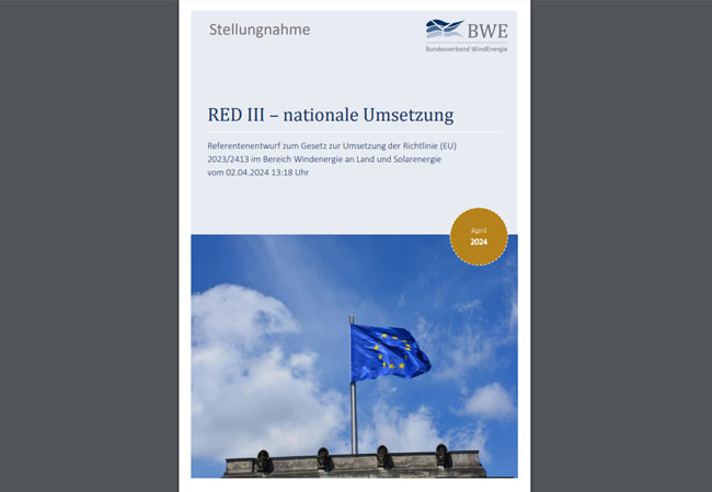 PB: BWE-Stellungnahme zur Umsetzung der RED III