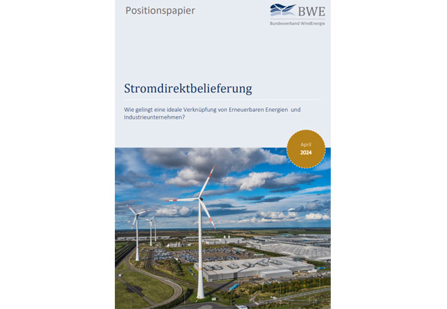PB: Positionspapier Stromdirektbelieferung / ©: BWE