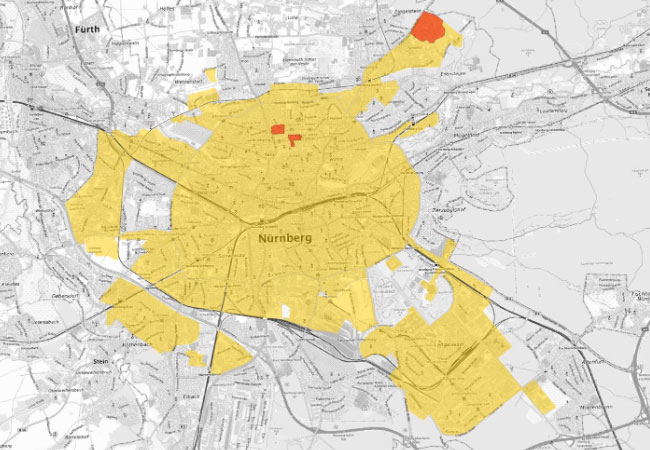 PB: Versorgungsgebiet - Fernwärme in Nürnberg - Das Fernwärmenetz der N-ERGIE erstreckt sich ausschließlich auf Nürnberg. Stadtteile mit hoher Fernwärmedichte sind beispielweise Langwasser, Gibitzenhof oder die Altstadt innerhalb des Innenstadtrings. Der genaue Ausbaupfad ist abhängig von den Ergebnissen des Transformationsplans Fernwärme der N-ERGIE sowie des Kommunalen Wärmeplans der Stadt Nürnberg, die aktuell ausgearbeitet werden.
