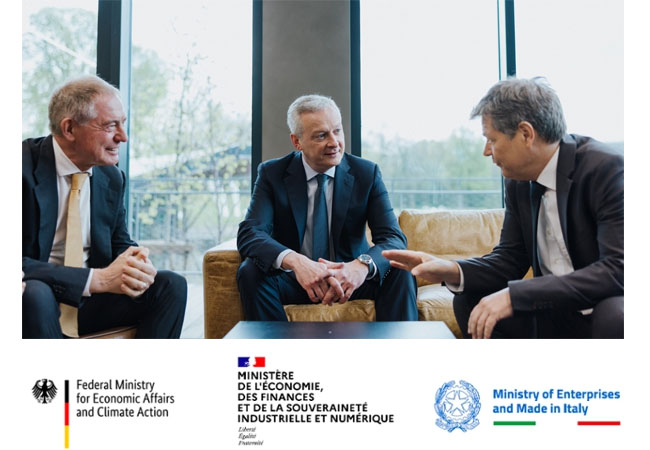 PB: Unter dem Motto „Competitiveness, productivity and green technologies“ sprach Bundesminister Habeck mit Bruno LeMaire und Adolfo Urso.