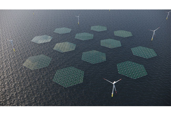 PB: Wind farm incorporating floating solar power plant (credit SolarDuck)