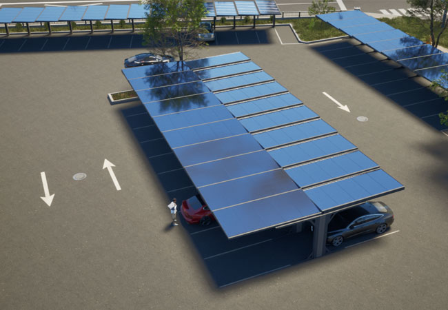 PB: UV Energy launcht modulare Solarüberdachungen für Parkplätze und ähnliche Flächen