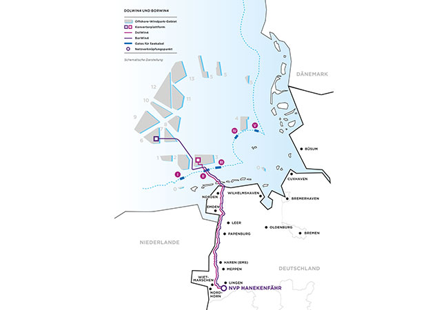 PB: Amprion beginnt mit Netzanbindungen der Offshore-Windparks DolWin4 und BorWin4 / ©: Amprion GmbH