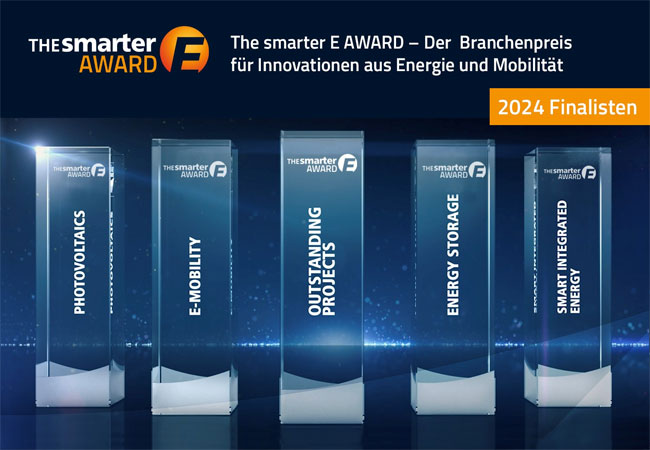 PB: Die Finalisten des The smarter E AWARD 2024 stehen in den fünf Kategorien fest / ©: Solar Promotion GmbH